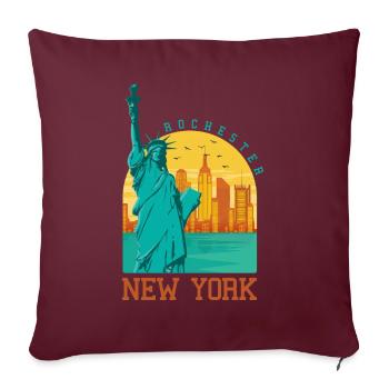 Rochester New York - Housse de coussin décorative 45 x 45 cm - bordeaux - Devant