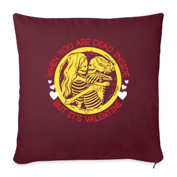 Dead Inside But Valentine’s Day - Housse de coussin décorative 45 x 45 cm - bordeaux - Devant