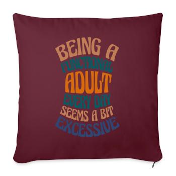 Adulte fonctionnel semble excessif - Housse de coussin décorative 45 x 45 cm - bordeaux - Devant