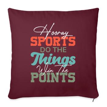 Sports ironiques Mom Hooray Sports - Housse de coussin décorative 45 x 45 cm - bordeaux - Devant