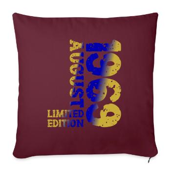 1969 Août Édition Limitée 54e Tenue d’anniversaire - Housse de coussin décorative 45 x 45 cm - bordeaux - Devant