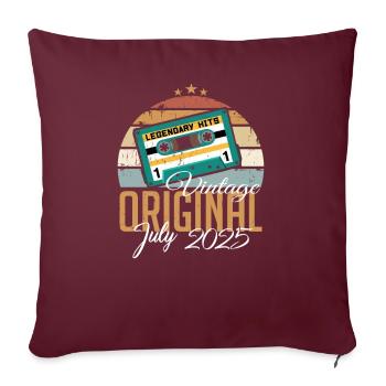 Juli 2025 Jahrgang Vintage Geburtstag Juli 2025 - Sofakissenbezug 45 x 45 cm - Burgunderrot - Vorne