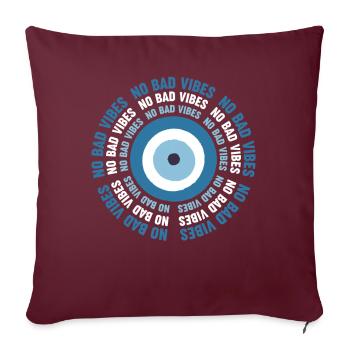 Evil Blue Eye Nazar Turc Grec - Housse de coussin décorative 45 x 45 cm - bordeaux - Devant