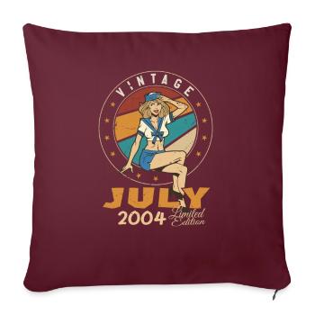Juillet 2004 Juillet Cadeau d’anniversaire Juillet 2004 - Housse de coussin décorative 45 x 45 cm - bordeaux - Devant