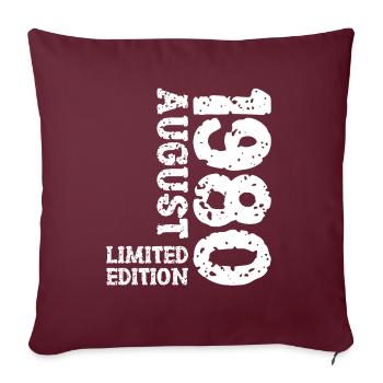 1980 Août Édition Limitée 43e Tenue d’anniversaire - Housse de coussin décorative 45 x 45 cm - bordeaux - Devant