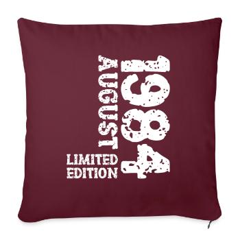 1984 Août Édition Limitée 39e Tenue d’anniversaire - Housse de coussin décorative 45 x 45 cm - bordeaux - Devant