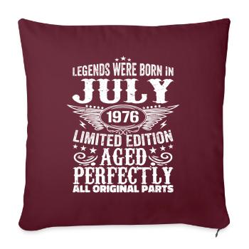 Juillet 1976 | Anniversaire 1976 Né en juillet 1976 - Housse de coussin décorative 45 x 45 cm - bordeaux - Devant
