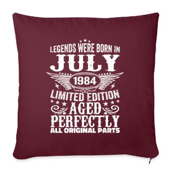 Juillet 1984 | Anniversaire 1984 Millésime Juillet 1984 - Housse de coussin décorative 45 x 45 cm - bordeaux - Devant