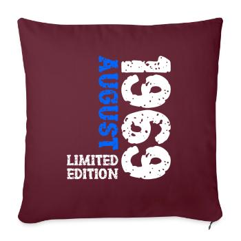 1969 Août Édition Limitée 54e Tenue d’anniversaire - Housse de coussin décorative 45 x 45 cm - bordeaux - Devant