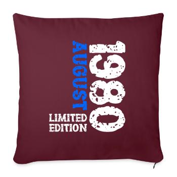 1980 Août Édition Limitée 43e Tenue d’anniversaire - Housse de coussin décorative 45 x 45 cm - bordeaux - Devant