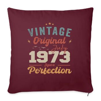 Juillet 1973 Anniversaire Juillet 1973 Original 1973 Juillet - Housse de coussin décorative 45 x 45 cm - bordeaux - Devant