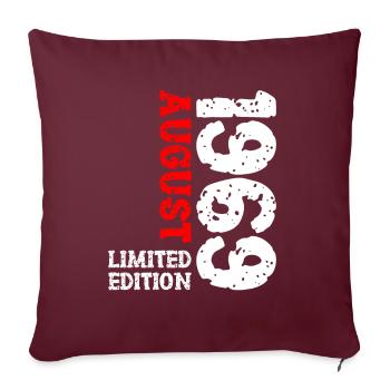 1969 Août Édition Limitée 54e Tenue d’anniversaire - Housse de coussin décorative 45 x 45 cm - bordeaux - Devant