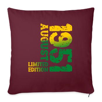 1951 August Limited Edition 72. Geburtstag Outfit - Sofakissenbezug 45 x 45 cm - Burgunderrot - Vorne