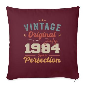 Juillet 1984 Anniversaire Juillet 1984 Original 1984 Juillet - Housse de coussin décorative 45 x 45 cm - bordeaux - Devant
