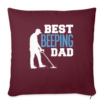 Drôle de détecteur de métaux de détecteur de métaux papa - Housse de coussin décorative 45 x 45 cm - bordeaux - Devant