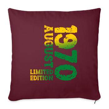 1970 Août Édition Limitée 53e Tenue d’anniversaire - Housse de coussin décorative 45 x 45 cm - bordeaux - Devant