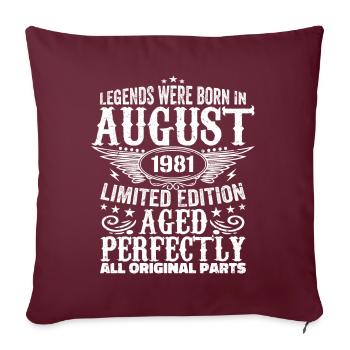 Août 1981 Jubilé 1981 Légendes Août - Housse de coussin décorative 45 x 45 cm - bordeaux - Devant