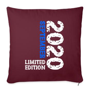 2020 Septembre Édition Limitée 3ème Décoration Anniversaire - Housse de coussin décorative 45 x 45 cm - bordeaux - Devant