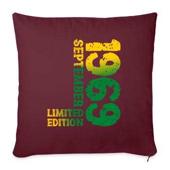 1969 Septembre Édition Limitée 54th Birthday Deco - Housse de coussin décorative 45 x 45 cm - bordeaux - Devant