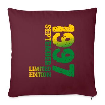 1997 September Limited Edition 26. Geburtstag Deko - Sofakissenbezug 45 x 45 cm - Burgunderrot - Vorne