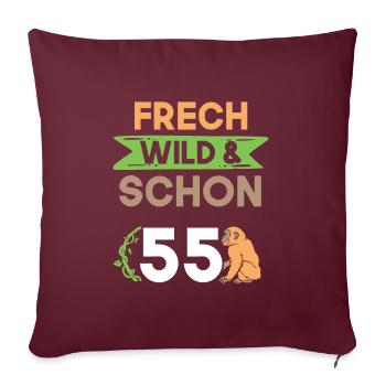 Geschenk 55 Jahre Geburtstag Affe - Sofakissenbezug 45 x 45 cm - Burgunderrot - Vorne