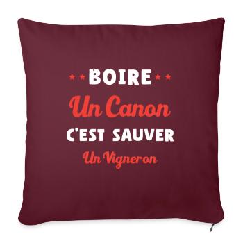 humour apéro boire un canon vigneron noel - Housse de coussin décorative 45 x 45 cm - bordeaux - Devant