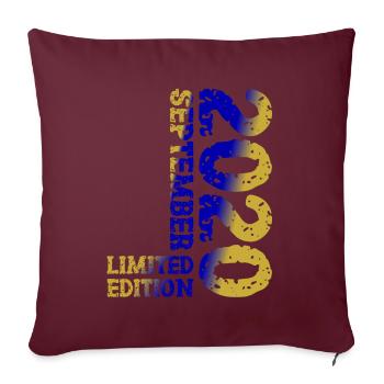 2020 Septembre Édition Limitée 3ème Décoration Anniversaire - Housse de coussin décorative 45 x 45 cm - bordeaux - Devant