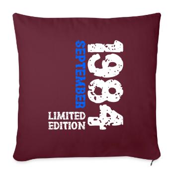 1984 Septembre Edition Limitée 39th Birthday Deco - Housse de coussin décorative 45 x 45 cm - bordeaux - Devant