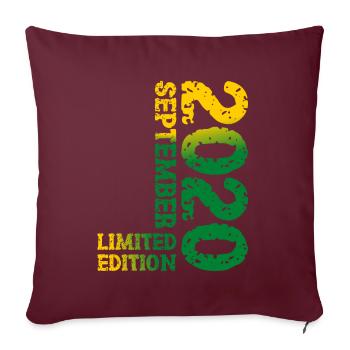 2020 Septembre Édition Limitée 3ème Décoration Anniversaire - Housse de coussin décorative 45 x 45 cm - bordeaux - Devant