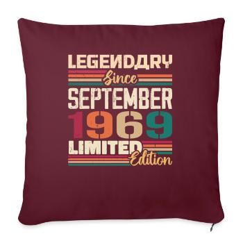 Septembre 1969 Jubilé 1969 Septembre Don - Housse de coussin décorative 45 x 45 cm - bordeaux - Devant