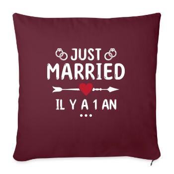 Cadeau Anniversaire De Mariage 1 An Noces De Coton - Housse de coussin décorative 45 x 45 cm - bordeaux - Devant