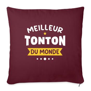 le meilleur tonton du monde - Housse de coussin décorative 45 x 45 cm - bordeaux - Devant