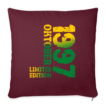 1997 Oktober Limited Edition 26. Geburtstag Deko - Sofakissenbezug 45 x 45 cm - Burgunderrot - Vorne