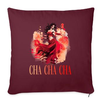 Cha Cha Cha Tanz Kubanischer Tanz Kuba Urlaub - Sofakissenbezug 45 x 45 cm - Burgunderrot - Vorne