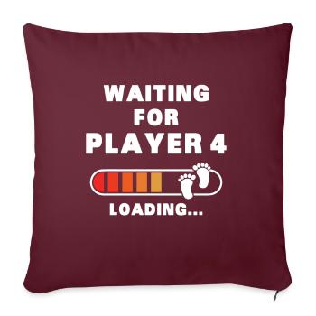 Deuxième fois papa maman père mère Deuxième enfant - Housse de coussin décorative 45 x 45 cm - bordeaux - Devant