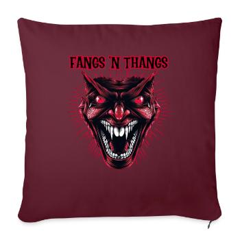 goule démoniaque, Fangs 'n Thangs - Housse de coussin décorative 45 x 45 cm - bordeaux - Devant