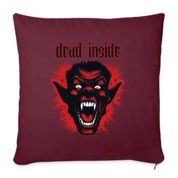 Une tête de démon humaine, Dead Inside - Housse de coussin décorative 45 x 45 cm - bordeaux - Devant