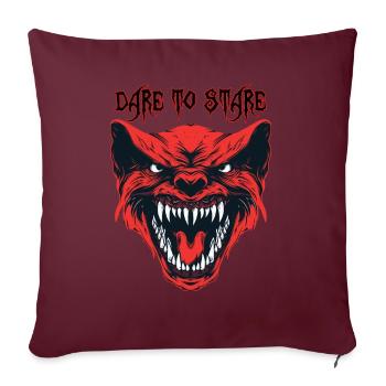 Roter Dämonenkopf, wage es zu starren - Sofakissenbezug 45 x 45 cm - Burgunderrot - Vorne