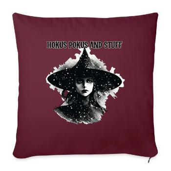 Hexe, Hokus Pokus und so, Halloween - Sofakissenbezug 45 x 45 cm - Burgunderrot - Vorne