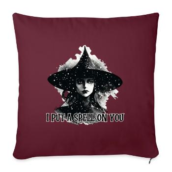 Sorcière, je te jette un sort - Housse de coussin décorative 45 x 45 cm - bordeaux - Devant
