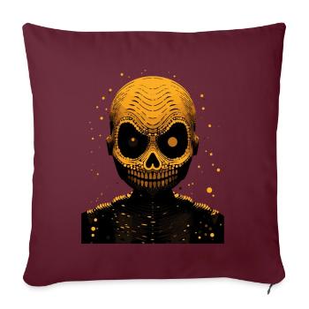 CReepy Tête de squelette jaune - Housse de coussin décorative 45 x 45 cm - bordeaux - Devant