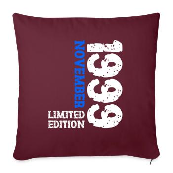 1999 novembre édition limitée 24e anniversaire décoration - Housse de coussin décorative 45 x 45 cm - bordeaux - Devant
