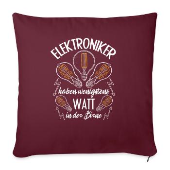 Watt, intelligente Elektroniker - Sofakissenbezug 45 x 45 cm - Burgunderrot - Vorne