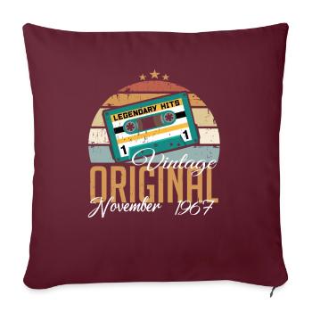 Né en novembre 1967 Rétro - Housse de coussin décorative 45 x 45 cm - bordeaux - Devant