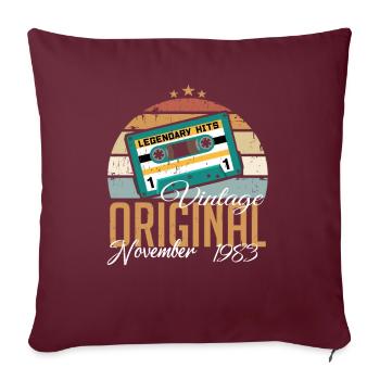 Né en novembre 1983 Rétro - Housse de coussin décorative 45 x 45 cm - bordeaux - Devant