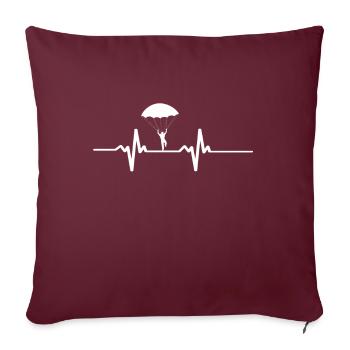 Fallschirm Fallschirmsprung Shirt Herzschlag mann - Sofakissenbezug 45 x 45 cm - Burgunderrot - Vorne