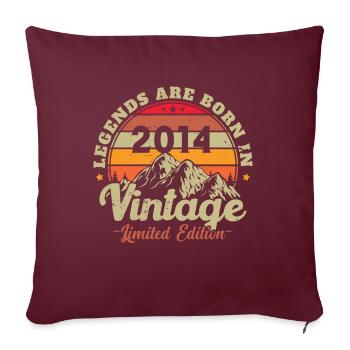 Cadeau D'anniversaire Vintage 2014 - Housse de coussin décorative 45 x 45 cm - bordeaux - Devant