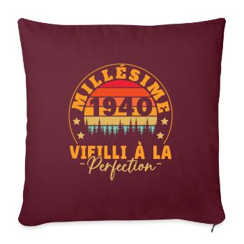 Millésime 1940, Cadeau D'anniversaire Vintage 1940 - Housse de coussin décorative 45 x 45 cm - bordeaux - Devant