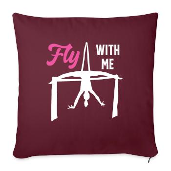Voler avec moi Antenne en soie pour cirque - Housse de coussin décorative 45 x 45 cm - bordeaux - Devant