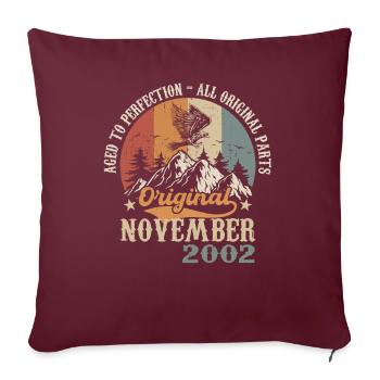 Anniversaire en Novembre 2002 - Novembre 2002 - Housse de coussin décorative 45 x 45 cm - bordeaux - Devant